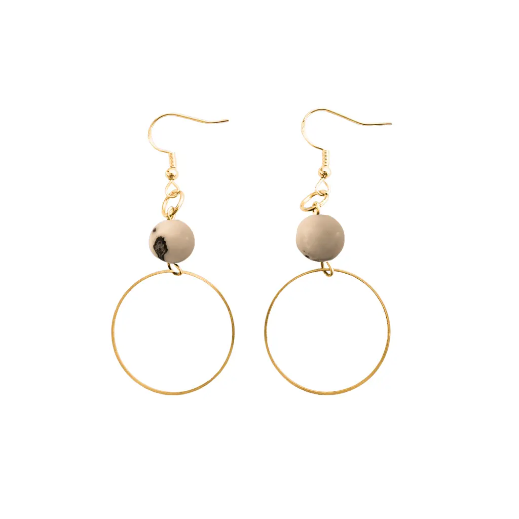 Acai Hoop Earrings in Cream.webp