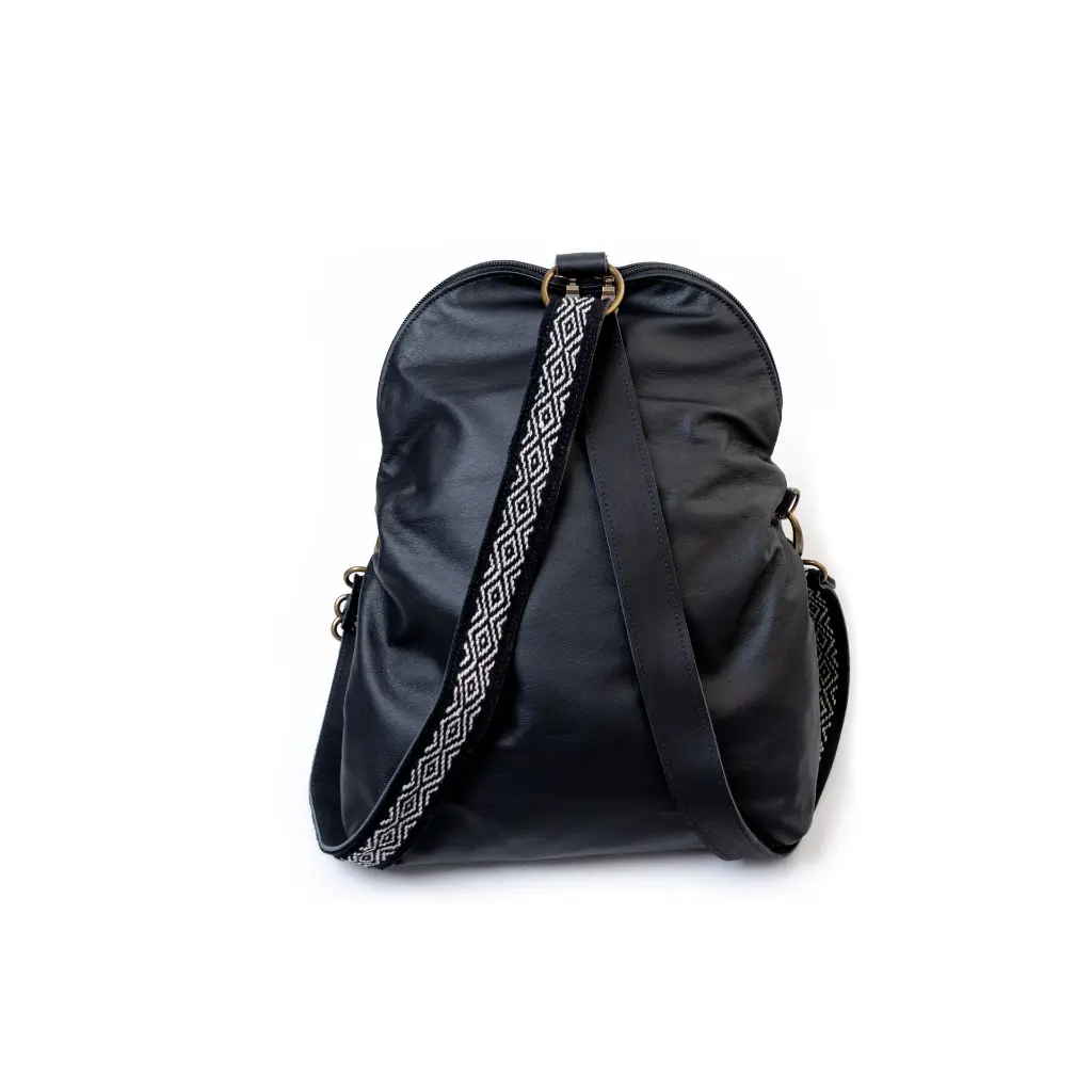 Relaxed Crossbody Backpack in Black Back.webp