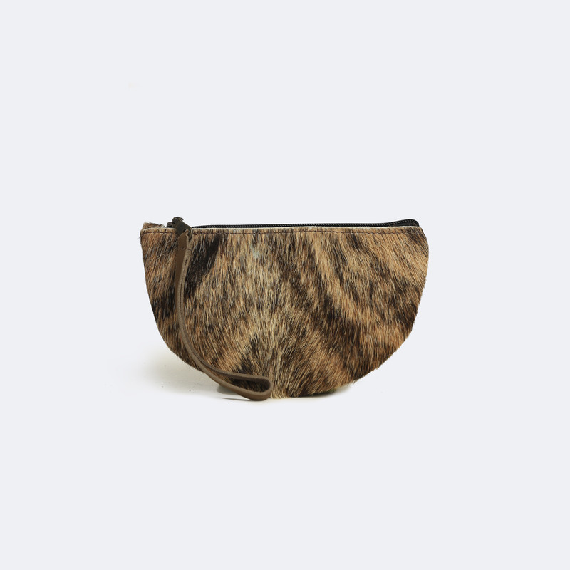 Cowhide Half-Moon Wristlet