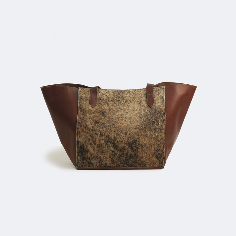 Cowhide Two-Tone Tote
